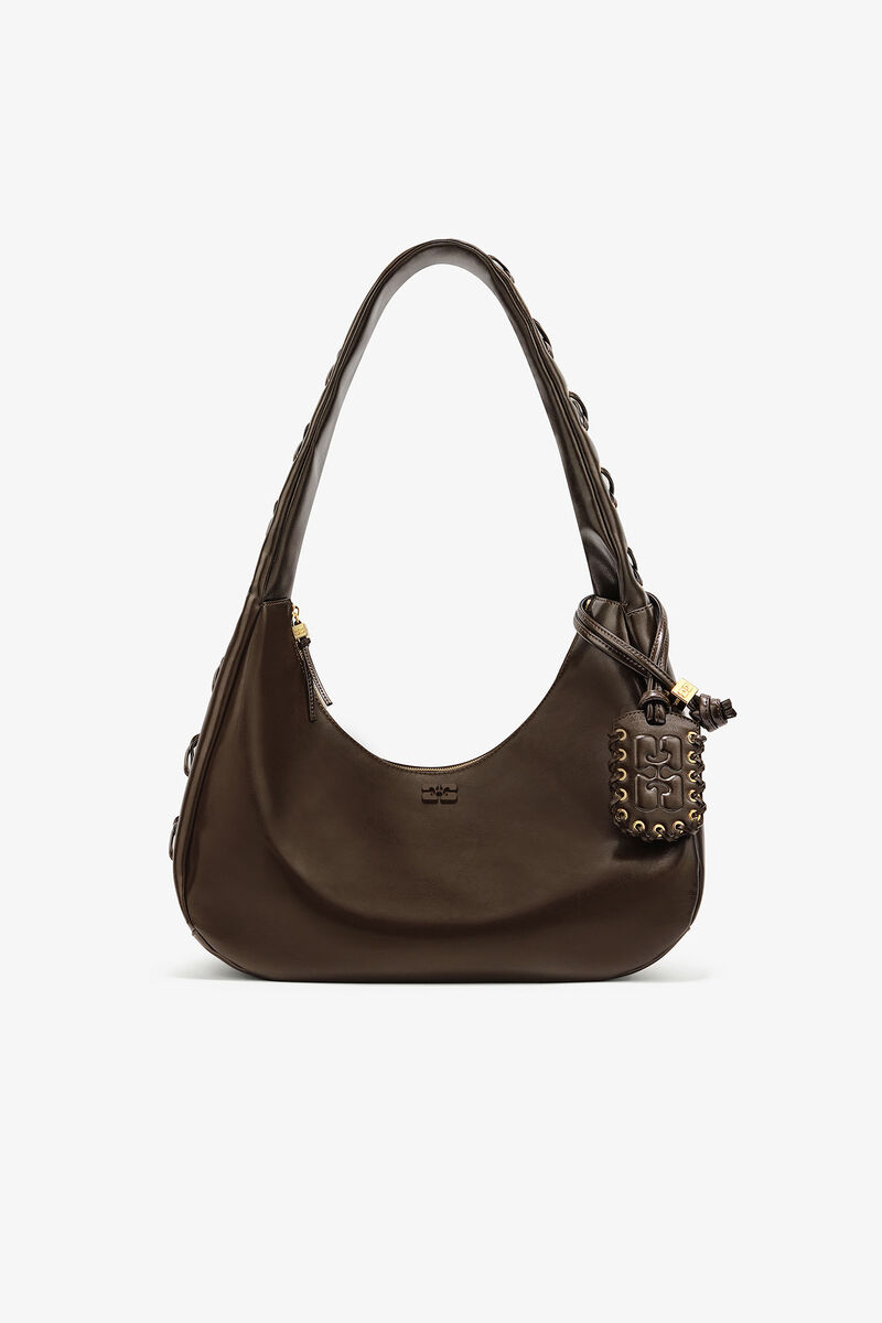 Bolsa Hobo com Cordões Médios Verdes