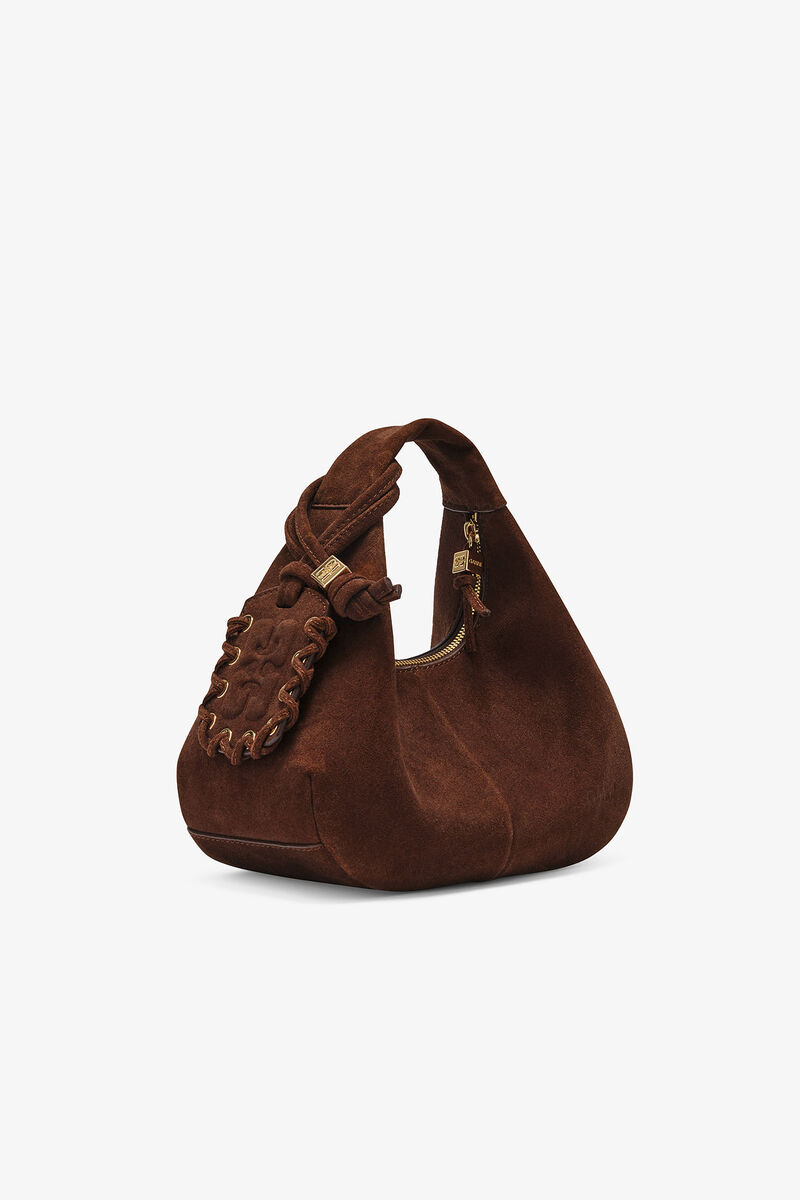 Bolsa Mini Hobo de Camurça Marrom