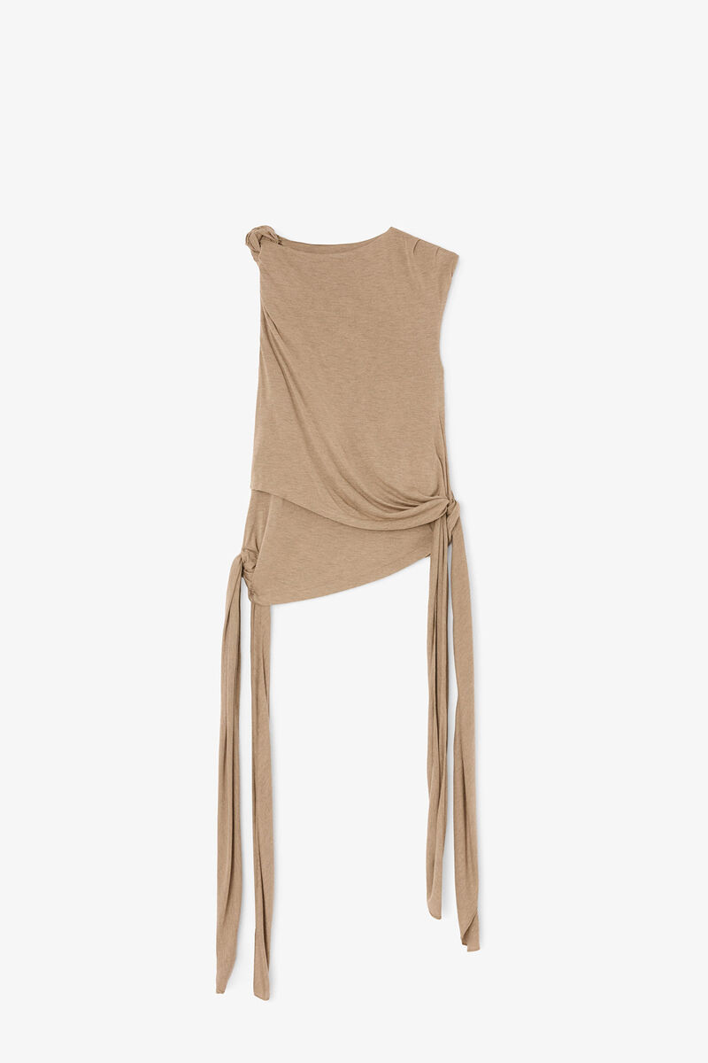 Top em Jersey Bege