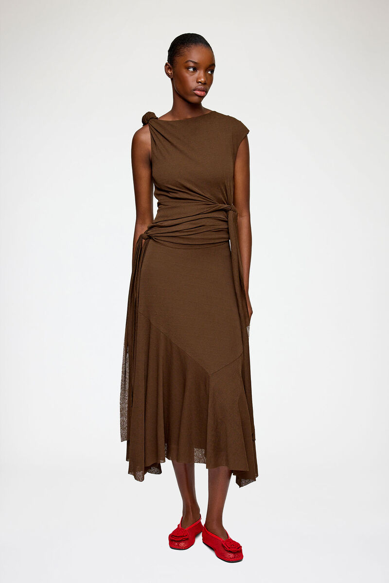 Vestido Longo em Malha Marl