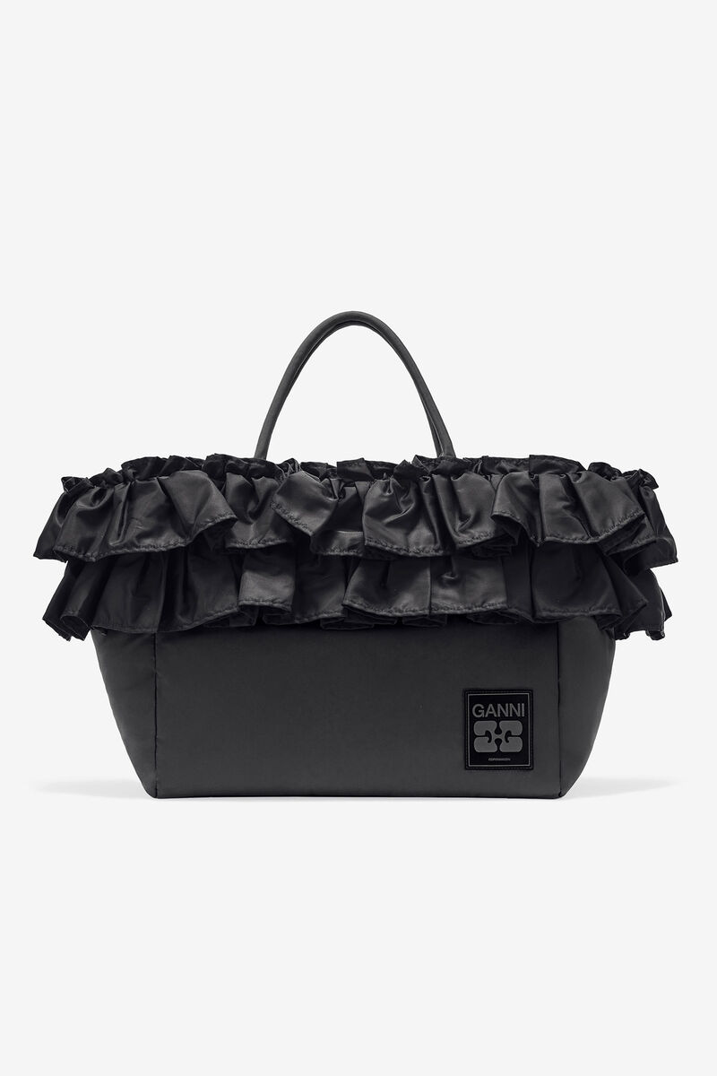 Bolsa de Mão Ruffle Preto XXL