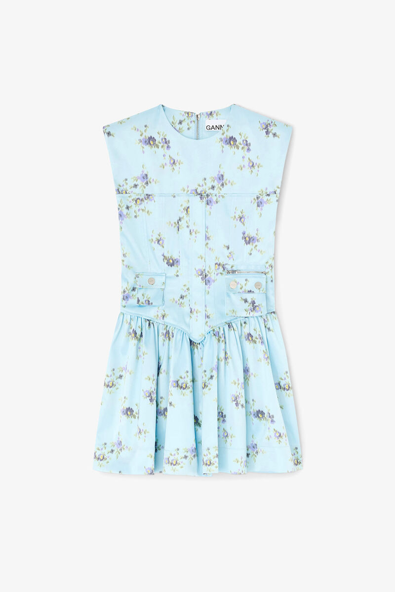 Vestido em Satin Estampado