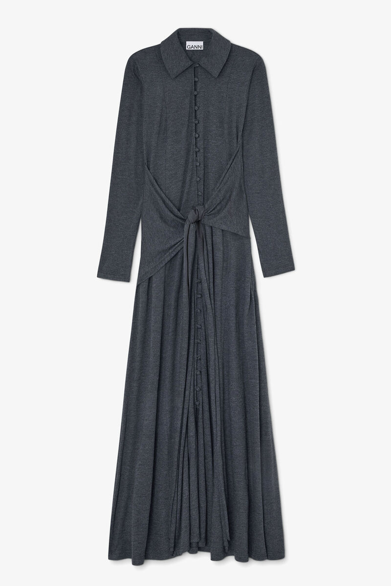 Vestido Longo em Jersey Cinza