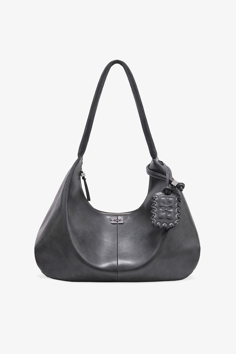 Bolsa Hobo XXL Cinza-Aço