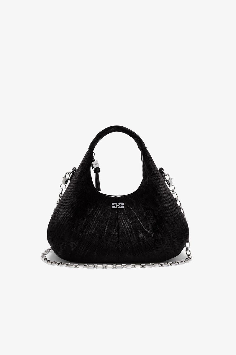 Bolsa Mini Hobo de Veludo Moiré