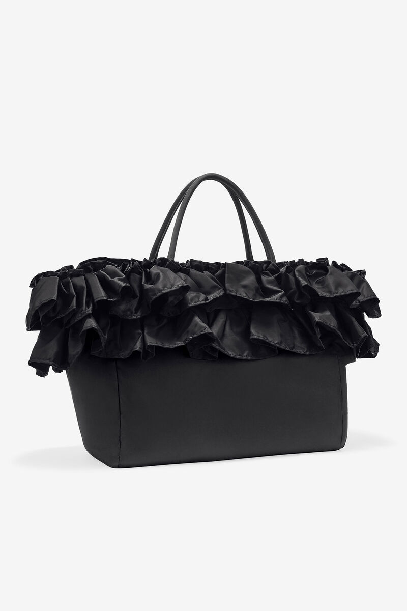 Bolsa de Mão Ruffle Preto XXL