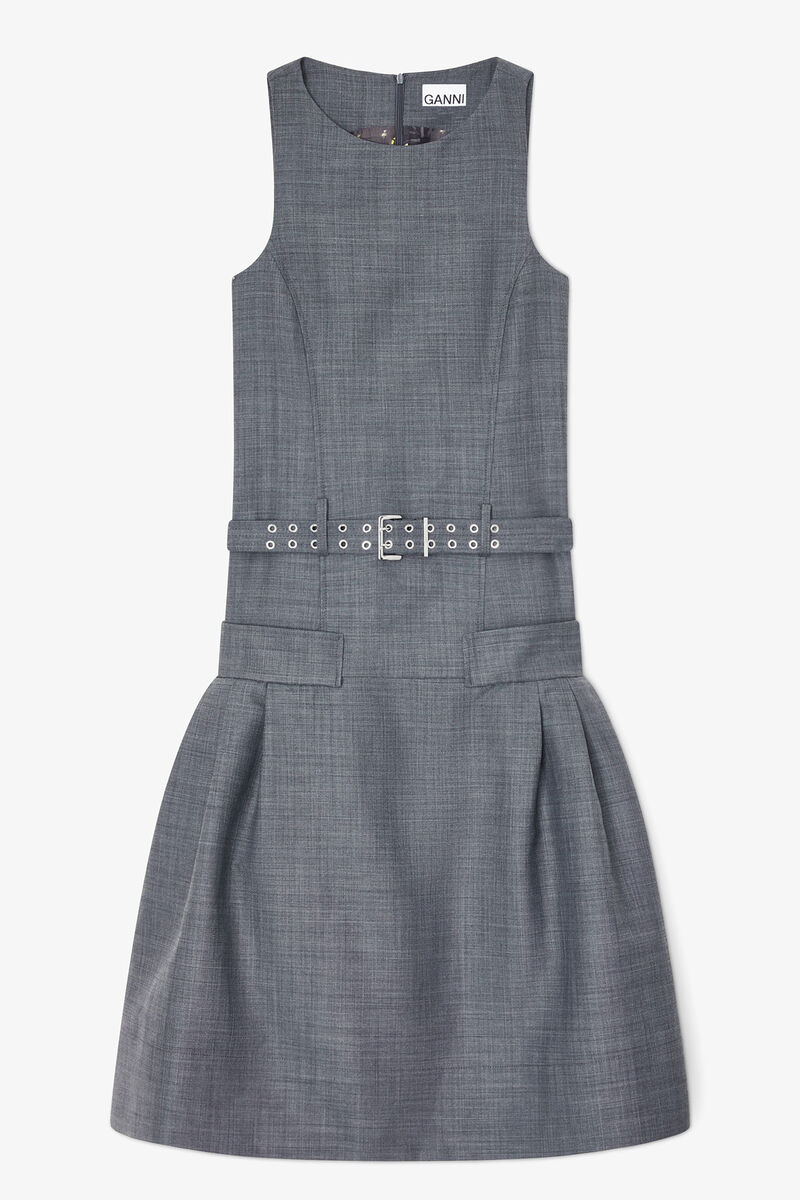 Vestido em Malha de Lã Cinza