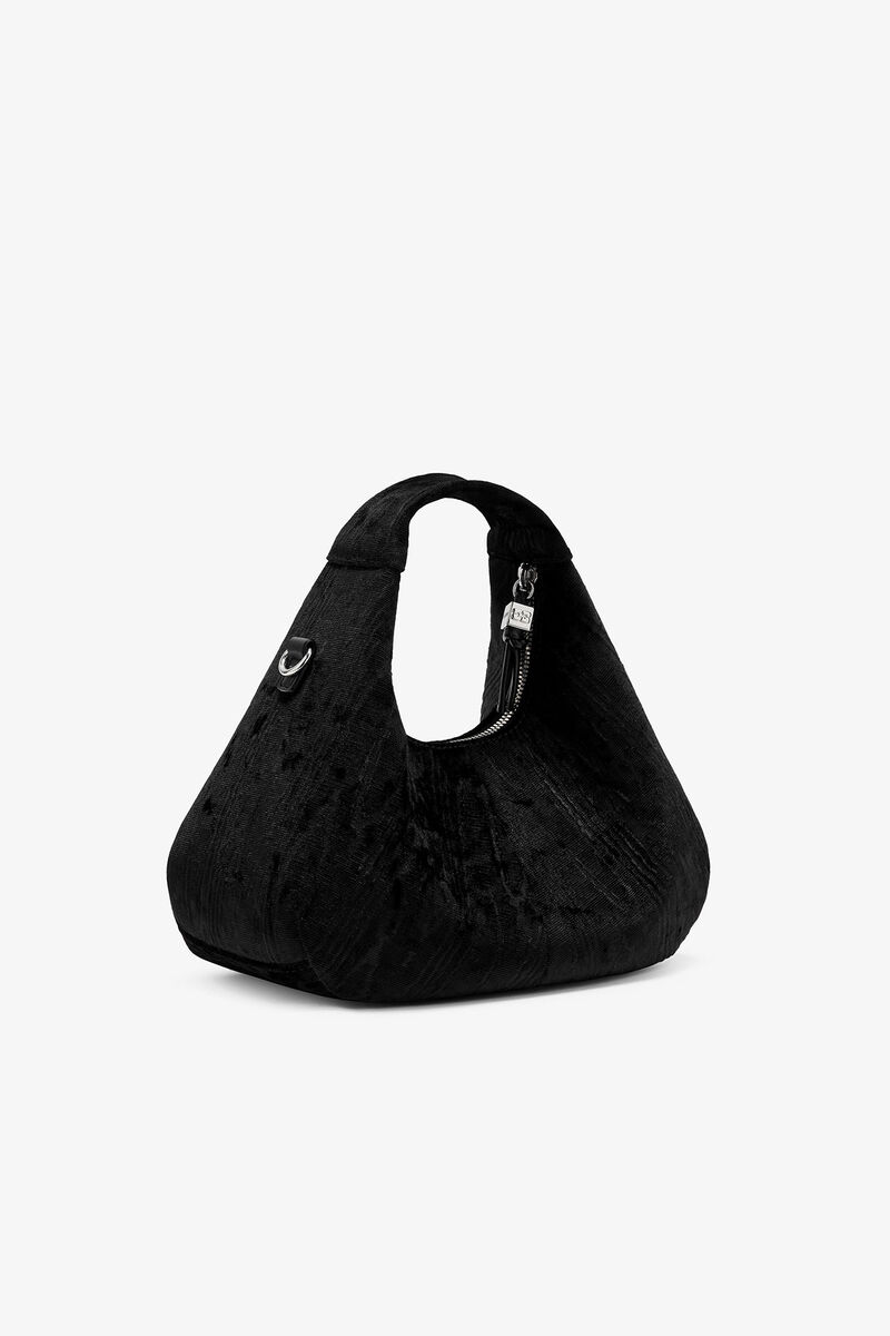 Bolsa Mini Hobo de Veludo Moiré