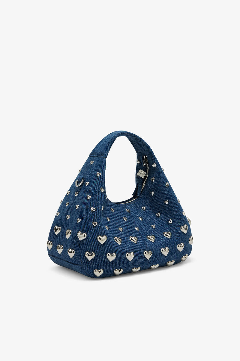 Bolsa Mini Hobo com Botões de Denim