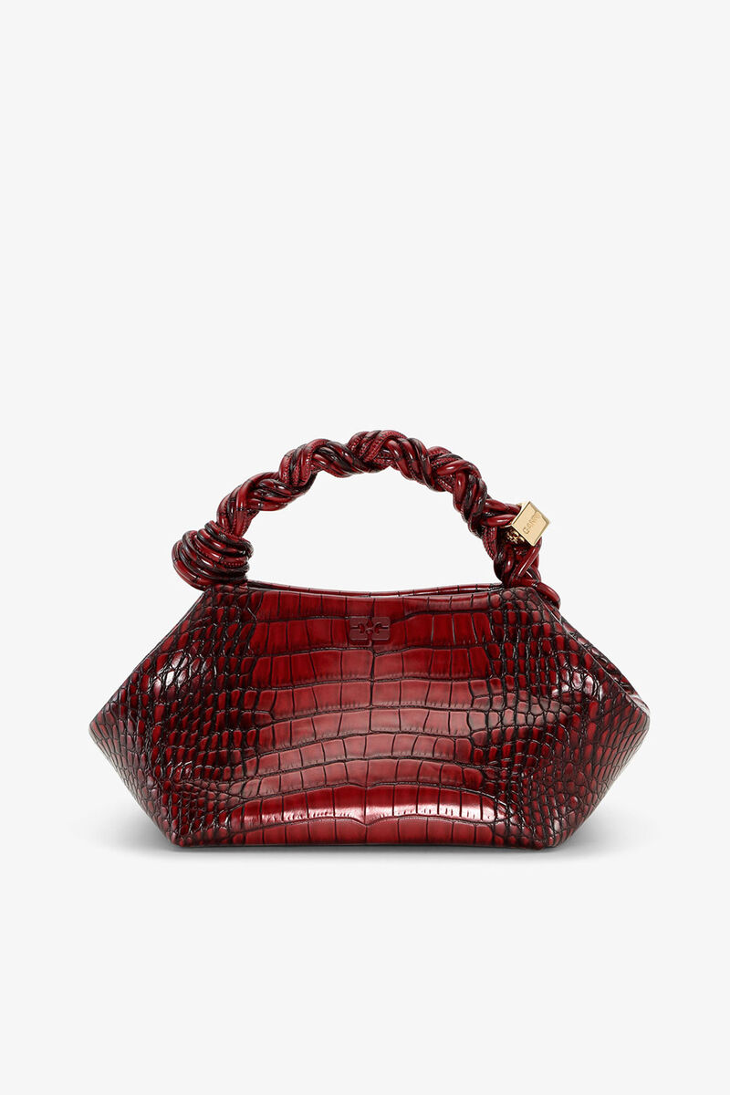 Bolsa Pequena Croco Burgundy