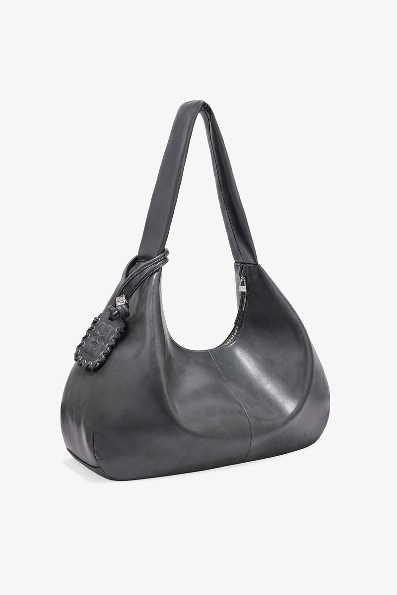 Bolsa Hobo XXL Cinza-Aço