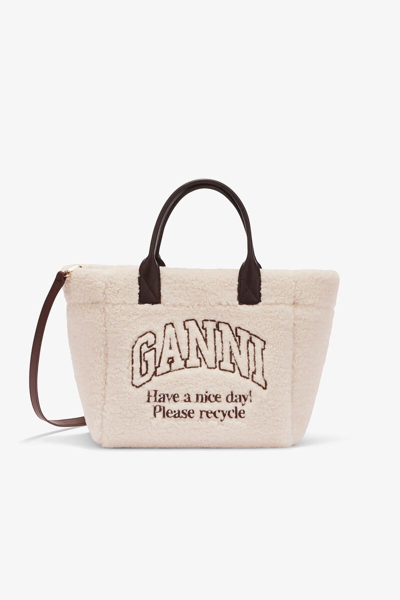 Bolsa de Mochila Pequena em Shearling