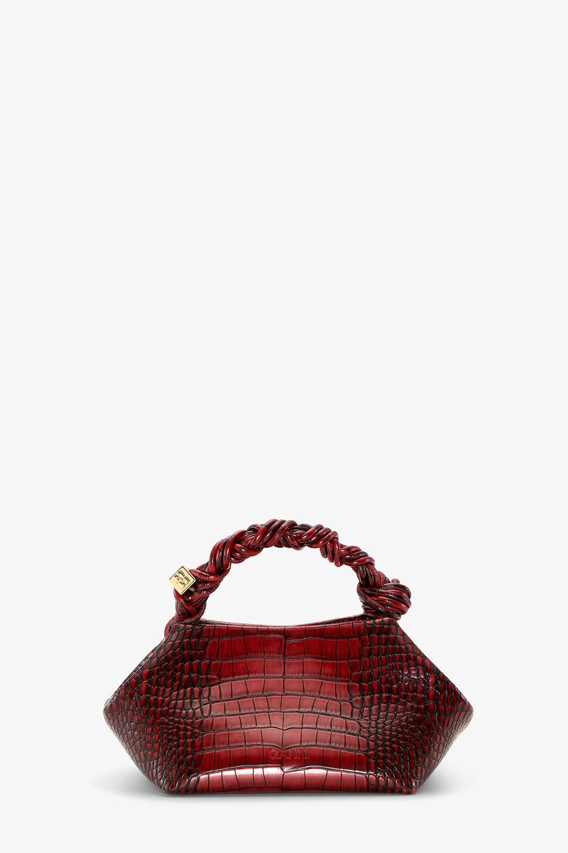 Bolsa Pequena Croco Burgundy