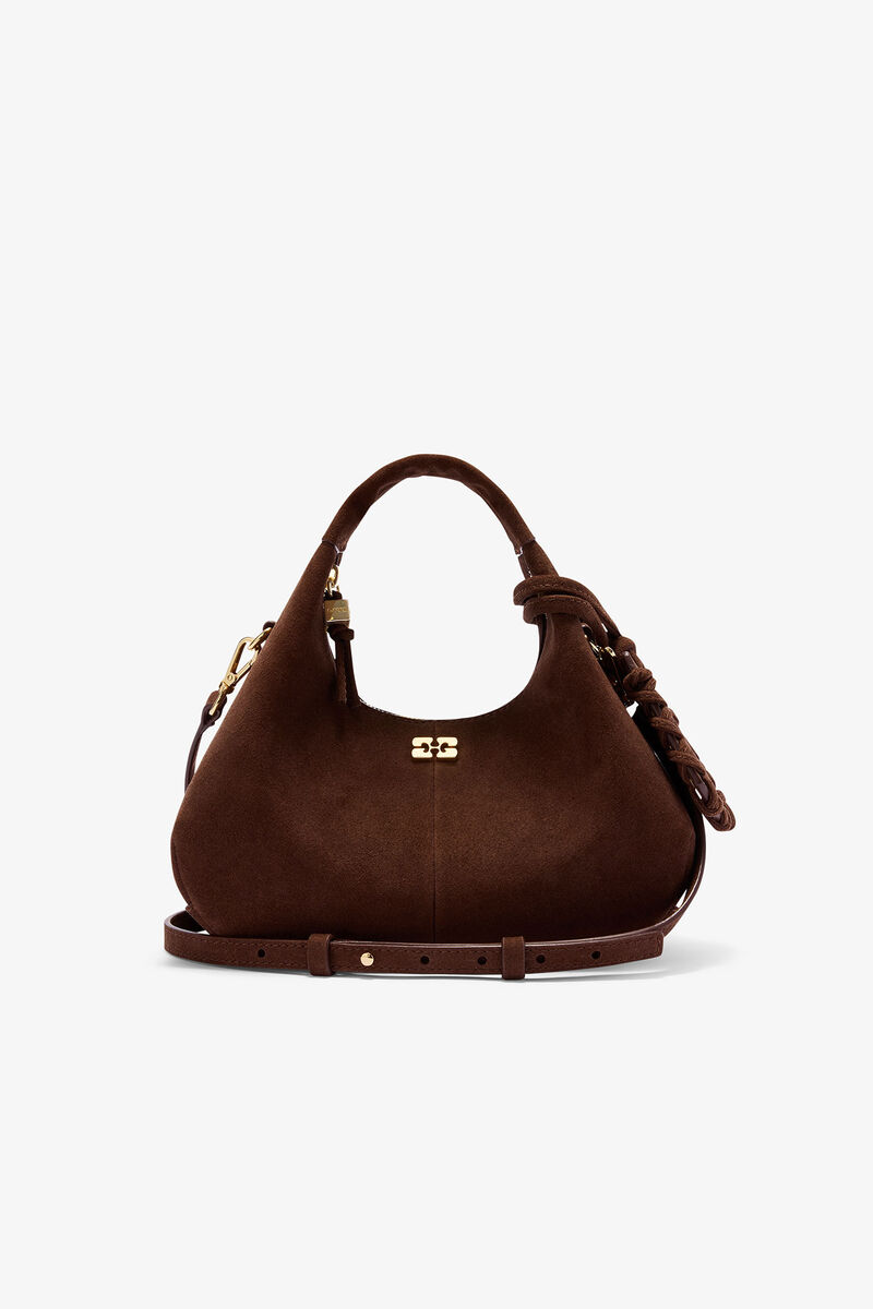 Bolsa Mini Hobo de Camurça Marrom